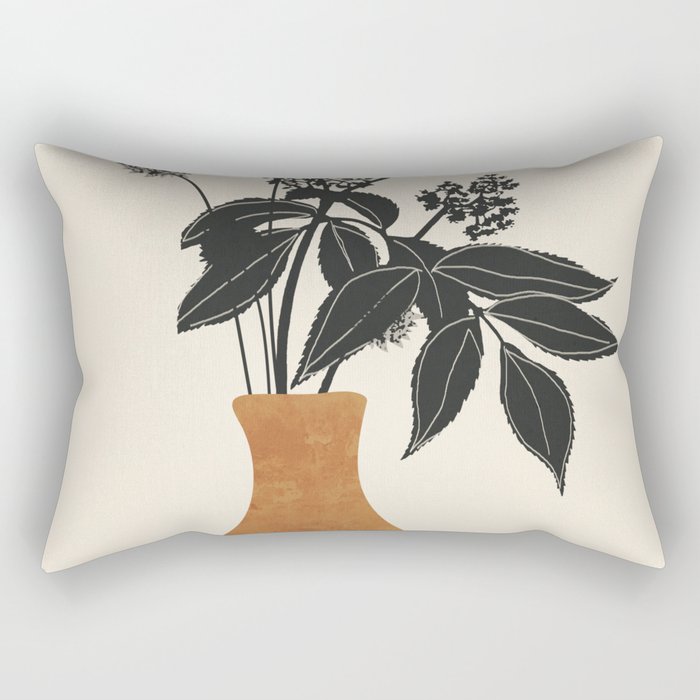 Minimal Abstract Art Vase Plant Rectangular Pillow Gallery Image 1