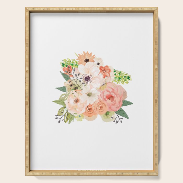 Pink bloom Serving Tray Gallery Image 1