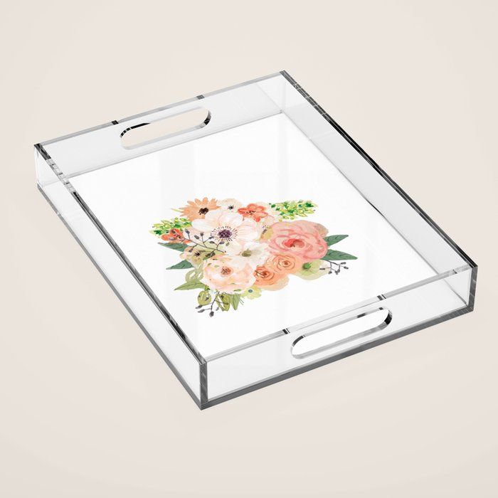 Pink bloom Acrylic Tray Gallery Image 1