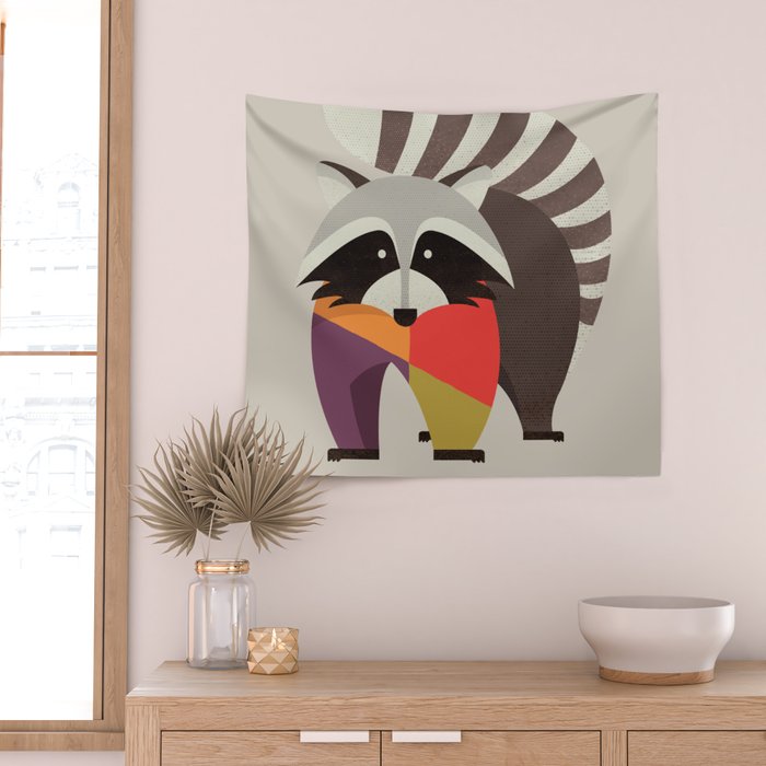 Raccoon Wall Tapestry Gallery Image 2