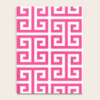 Large Pink and White Greek Key Pattern Notebook Gallery Image 4