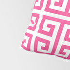 Large Pink and White Greek Key Pattern Pillow Sham Gallery Image 4