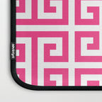 Large Pink and White Greek Key Pattern Laptop Sleeve Gallery Image 3