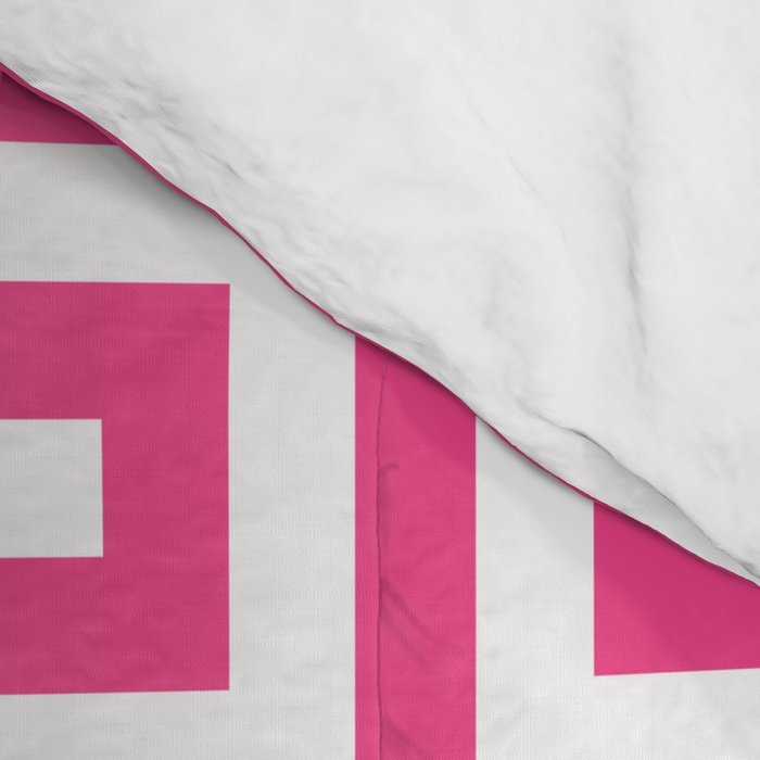 Large Pink and White Greek Key Pattern Comforter Gallery Image 4