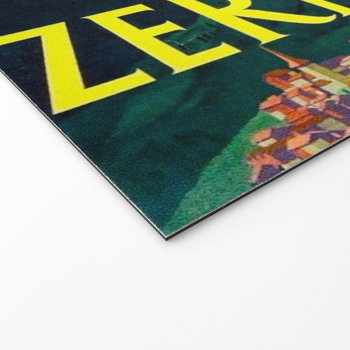 Zermatt Switzerland Vintage Mid Century Modern Travel Poster Welcome Mat Gallery Image 2