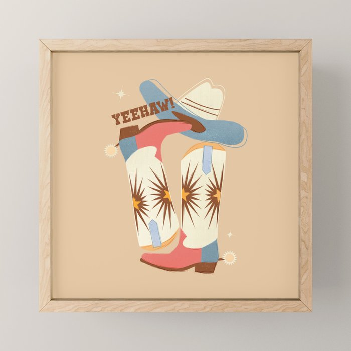 Yeehaw! Cowboy Boots Mini Art Print Gallery Image 1