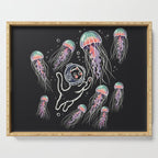 Jellyfish diver Serving Tray Gallery Image 1