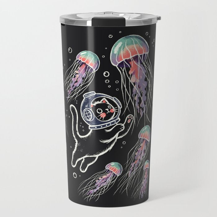 Jellyfish diver Travel Mug Gallery Image 1
