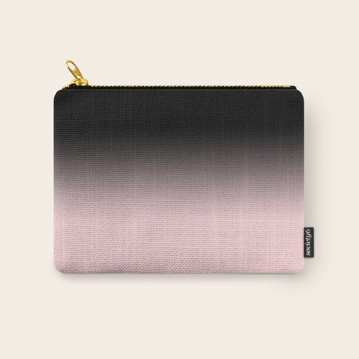 Modern abstract elegant black blush pink gradient pattern Carry All Pouch Gallery Image 1