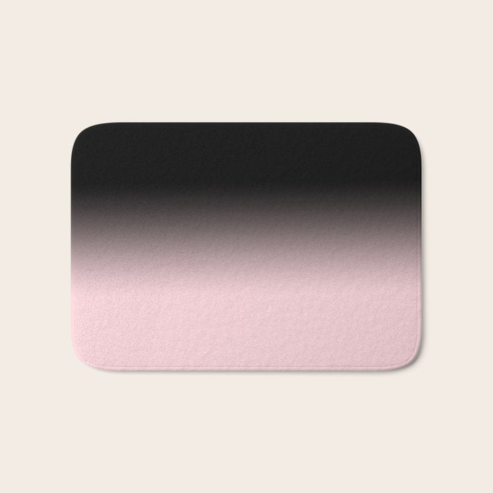 Modern abstract elegant black blush pink gradient pattern Bath Mat Gallery Image 1