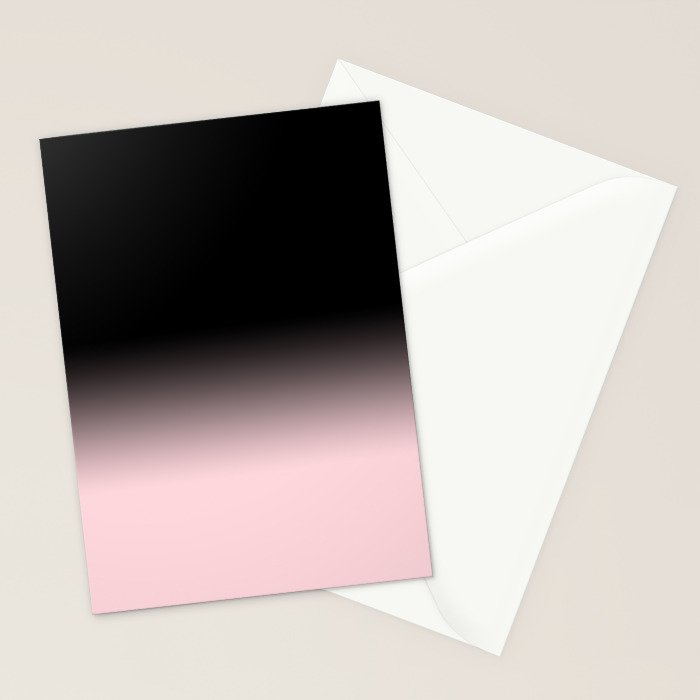 Modern abstract elegant black blush pink gradient pattern Stationery Card Gallery Image 2