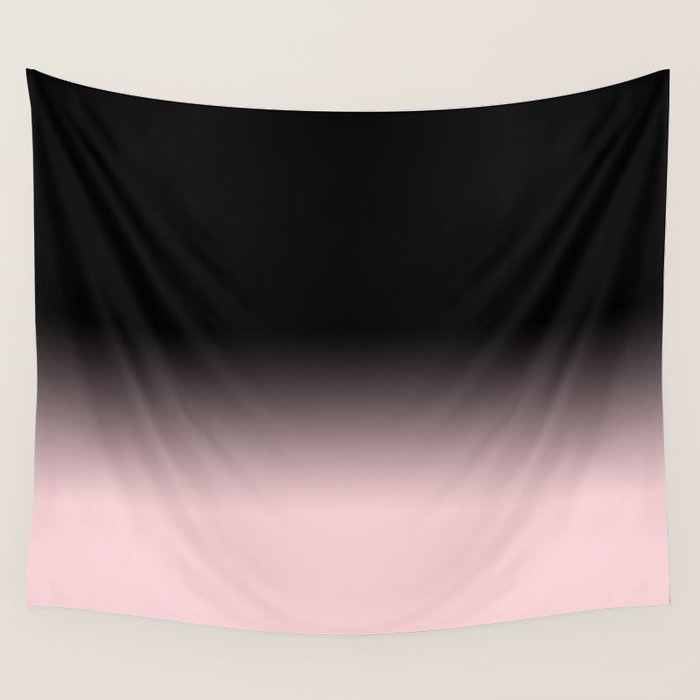 Modern abstract elegant black blush pink gradient pattern Wall Tapestry Gallery Image 4