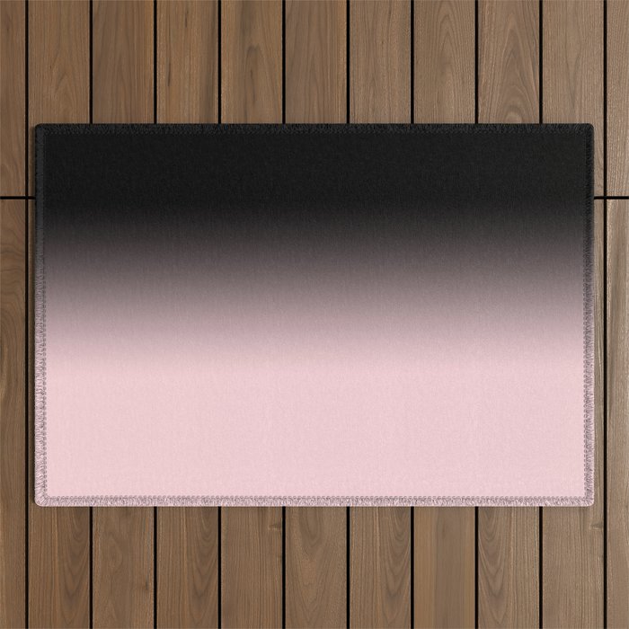 Modern abstract elegant black blush pink gradient pattern Outdoor Rug Gallery Image 1