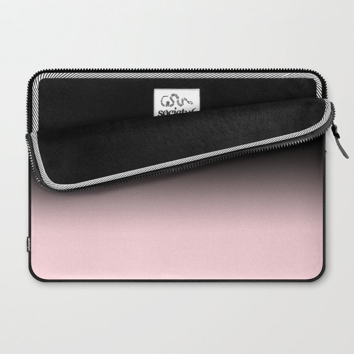 Modern abstract elegant black blush pink gradient pattern Laptop Sleeve Gallery Image 2