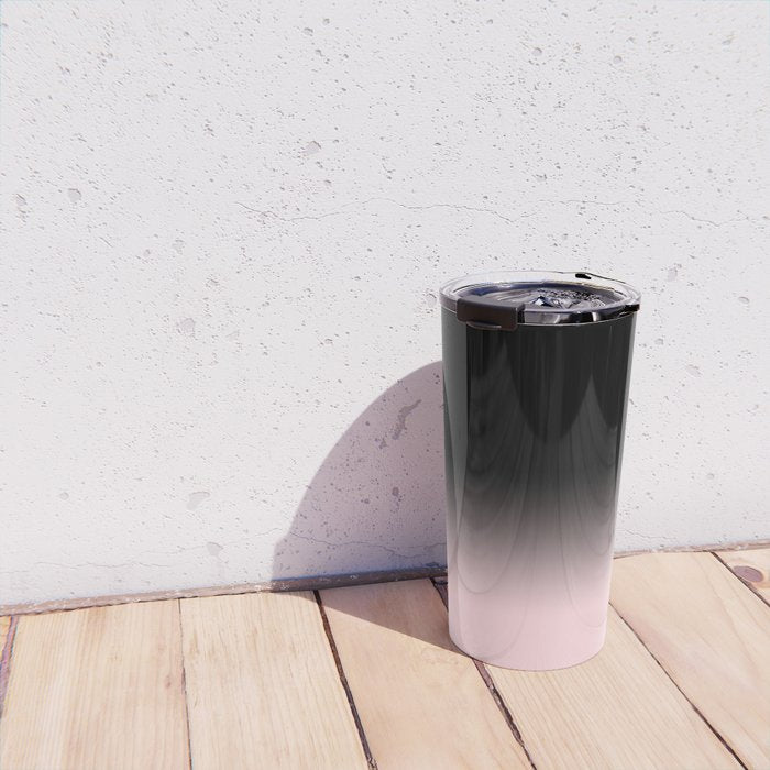 Modern abstract elegant black blush pink gradient pattern Travel Mug Gallery Image 4