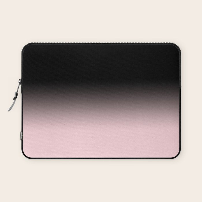 Modern abstract elegant black blush pink gradient pattern Laptop Sleeve Gallery Image 1