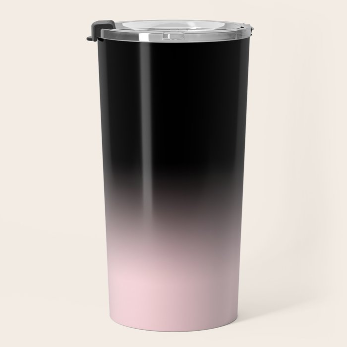 Modern abstract elegant black blush pink gradient pattern Travel Mug Gallery Image 3
