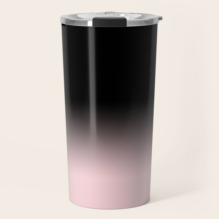 Modern abstract elegant black blush pink gradient pattern Travel Mug Gallery Image 1