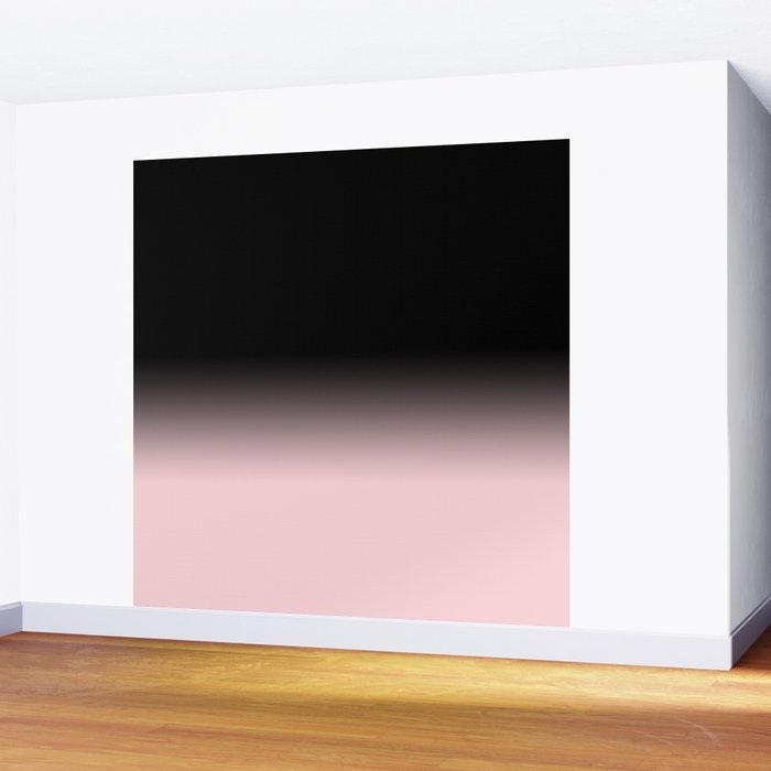 Modern abstract elegant black blush pink gradient pattern Wall Mural Gallery Image 2