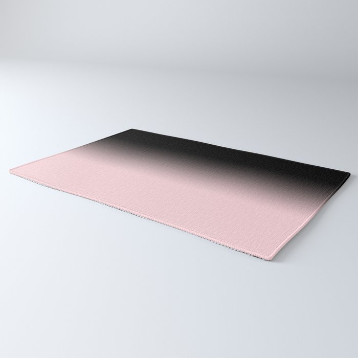 Modern abstract elegant black blush pink gradient pattern Rug Gallery Image 3