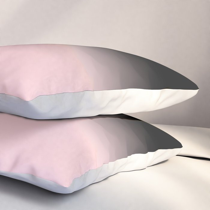 Modern abstract elegant black blush pink gradient pattern Pillow Sham Gallery Image 3