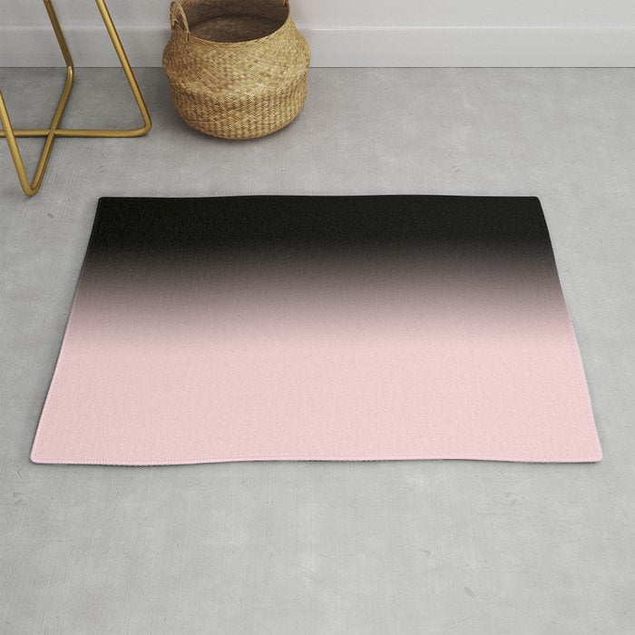 Modern abstract elegant black blush pink gradient pattern Rug Gallery Image 1