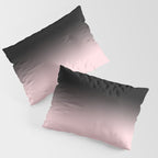 Modern abstract elegant black blush pink gradient pattern Pillow Sham Gallery Image 3