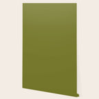 Mid Century Mod Olive Avocado Green Solid Colour  Wallpaper Gallery Image 2