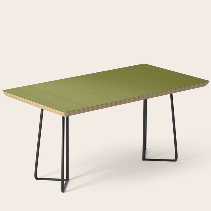 Mid Century Mod Olive Avocado Green Solid Colour  Coffee Table Gallery Image 1