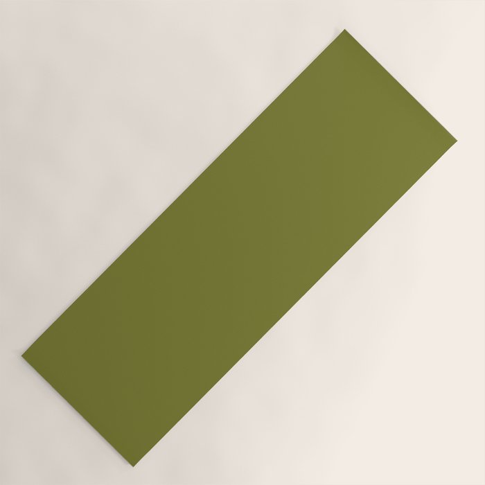 Mid Century Mod Olive Avocado Green Solid Colour  Yoga Mat Gallery Image 1