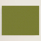 Mid Century Mod Olive Avocado Green Solid Colour  Jigsaw Puzzle Gallery Image 1