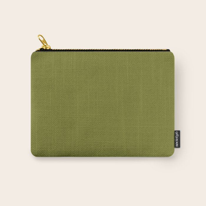 Mid Century Mod Olive Avocado Green Solid Colour  Carry All Pouch Gallery Image 1