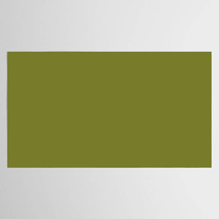 Mid Century Mod Olive Avocado Green Solid Colour  Tablecloth Gallery Image 2