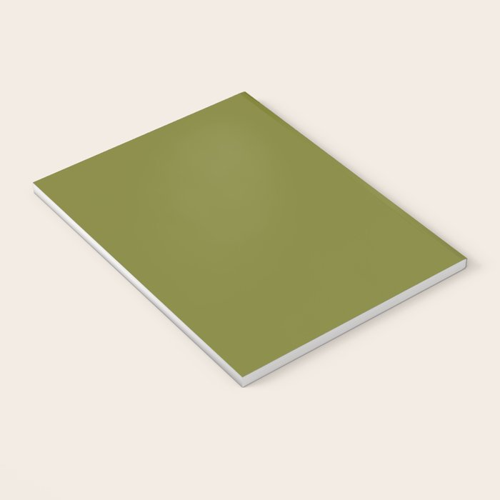 Mid Century Mod Olive Avocado Green Solid Colour  Notebook Gallery Image 3