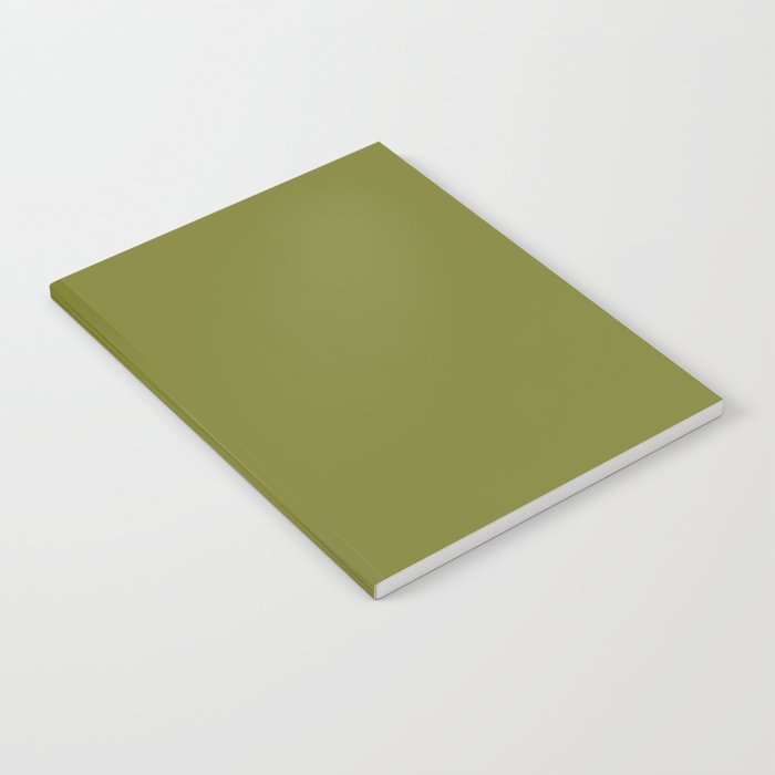 Mid Century Mod Olive Avocado Green Solid Colour  Notebook Gallery Image 1