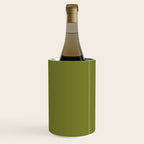 Mid Century Mod Olive Avocado Green Solid Colour  Wine Chiller Gallery Image 3