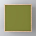 Mid Century Mod Olive Avocado Green Solid Colour  Mini Art Print Gallery Image 1