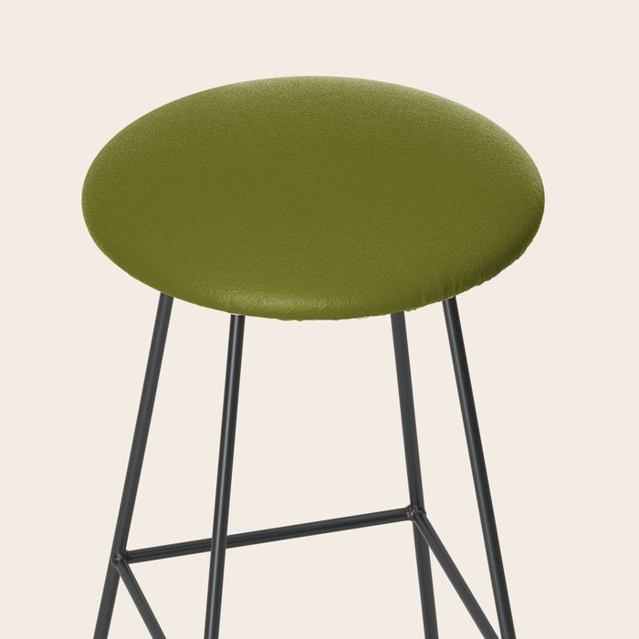 Mid Century Mod Olive Avocado Green Solid Colour  Stool Gallery Image 2
