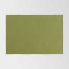 Mid Century Mod Olive Avocado Green Solid Colour  Rug Gallery Image 2
