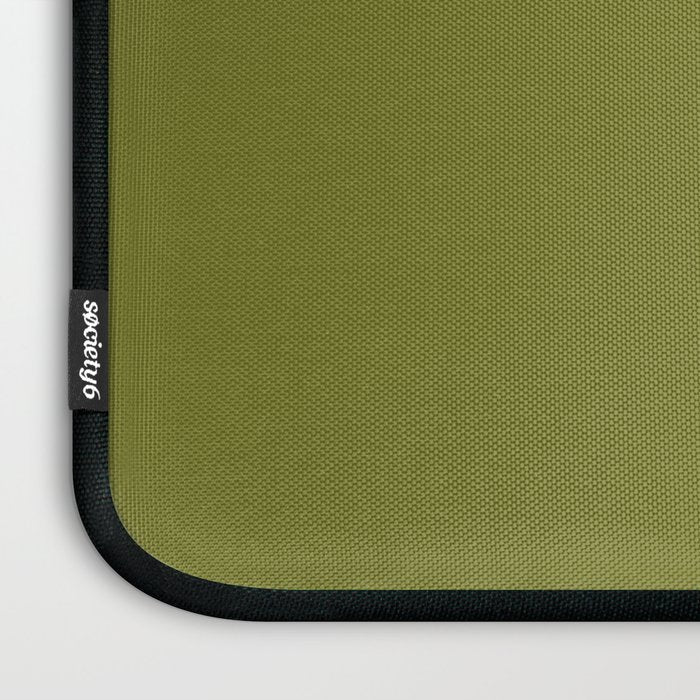 Mid Century Mod Olive Avocado Green Solid Colour  Laptop Sleeve Gallery Image 3