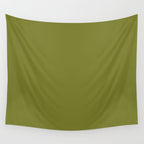 Mid Century Mod Olive Avocado Green Solid Colour  Wall Tapestry Gallery Image 4