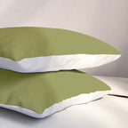 Mid Century Mod Olive Avocado Green Solid Colour  Pillow Sham Gallery Image 3