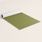Mid Century Mod Olive Avocado Green Solid Colour  Yoga Mat Gallery Image 2