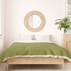 Mid Century Mod Olive Avocado Green Solid Colour  Duvet Cover Gallery Image 3