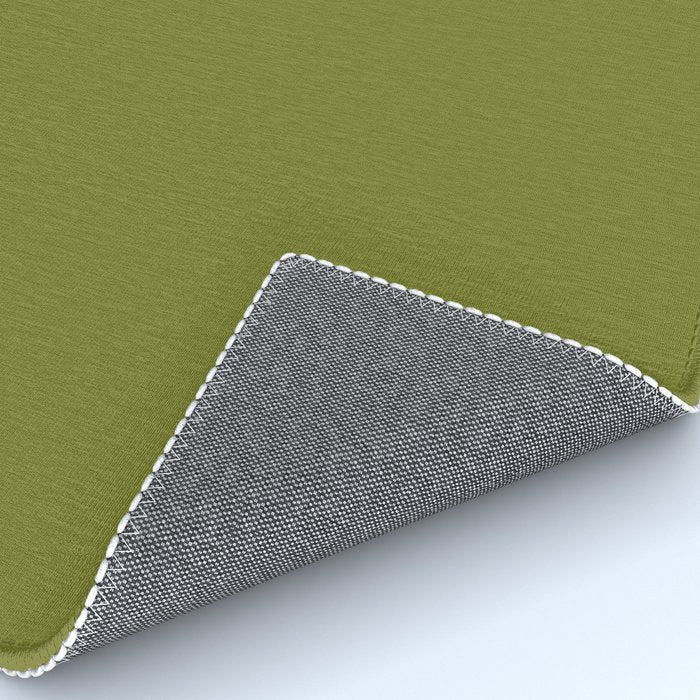 Mid Century Mod Olive Avocado Green Solid Colour  Rug Gallery Image 4
