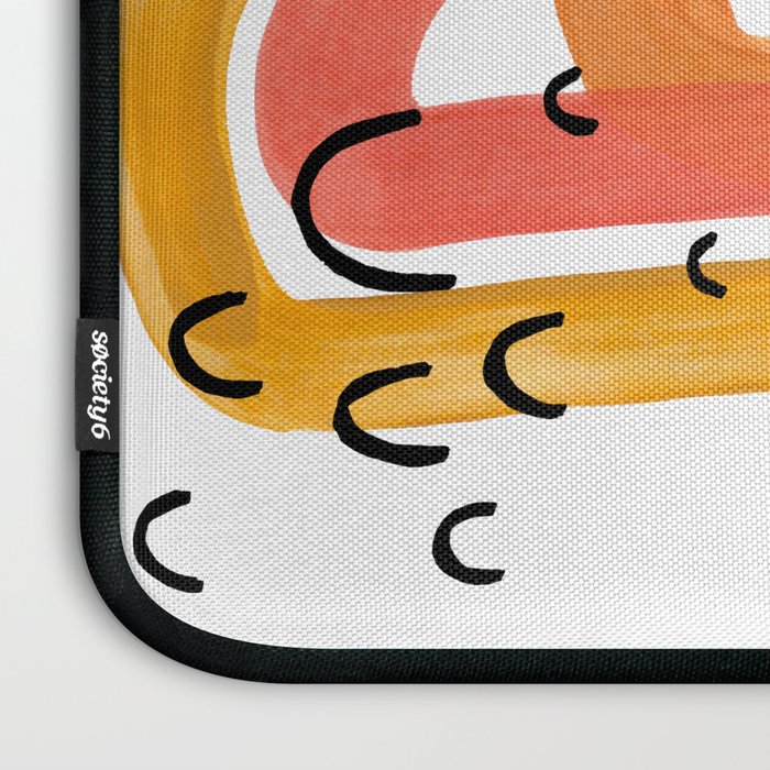 Modern Mid Century Fun Colorful Abstract Minimalist Painting Ombre Yellow Magenta Infinity Circles Laptop Sleeve Gallery Image 3
