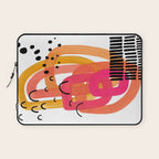 Modern Mid Century Fun Colorful Abstract Minimalist Painting Ombre Yellow Magenta Infinity Circles Laptop Sleeve Gallery Image 1