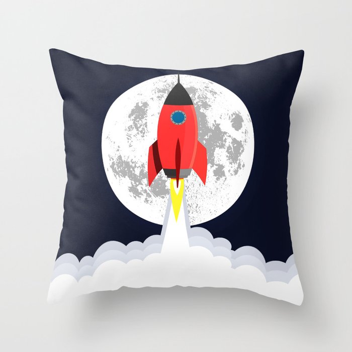 Rocket lift off Throw Pillow Gallery Image 6