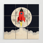 Rocket lift off Wood Wall Art Gallery Image 1