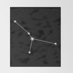 Cancer Zodiac Star Constellation Line Art Black Throw Blanket Gallery Image 2